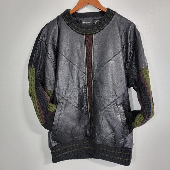 Saxony Collection Other - Vintage 80's Leather Sweater Jacket